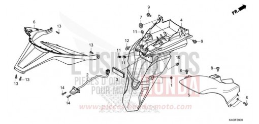 KOTFLUEGEL, HINTEN/KENNZEICHENBELEUCHTUNG NSS125ADN de 2022